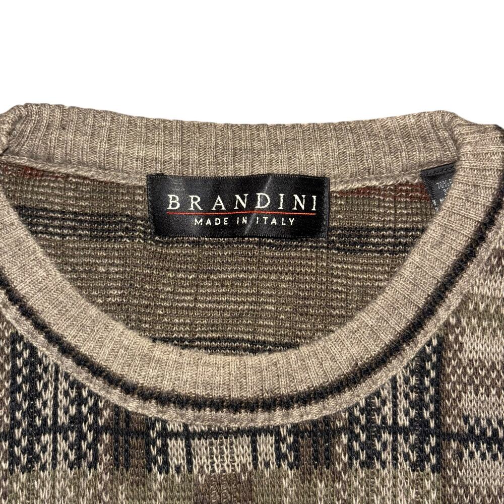 Vtg Brandini Italy Wool Blend Knit Grandpa Sweater Men’s XL Grandpacore Academia - Picture 5 of 10